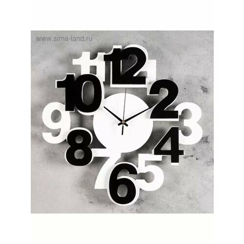 Часы настенные интерьерные Цифры бело-чёрные 2354₽