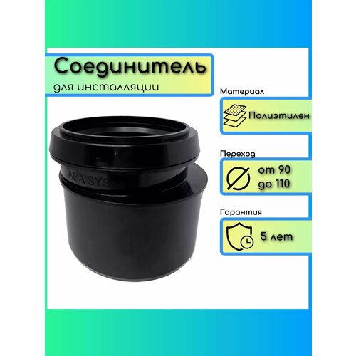 фото Соединитель для инсталляции aba system, для биде и унитаза, 90 на 110, черный