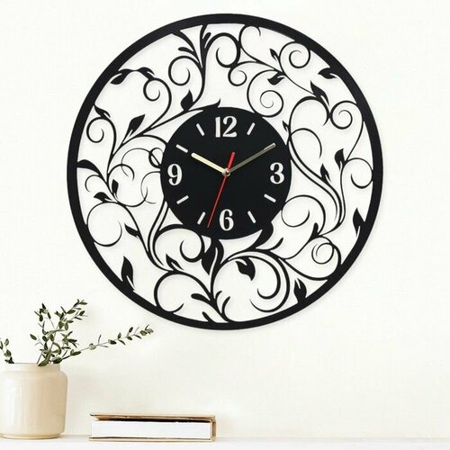 Часы настенные из металла Завитки бесшумные d-40 см АА 2718₽