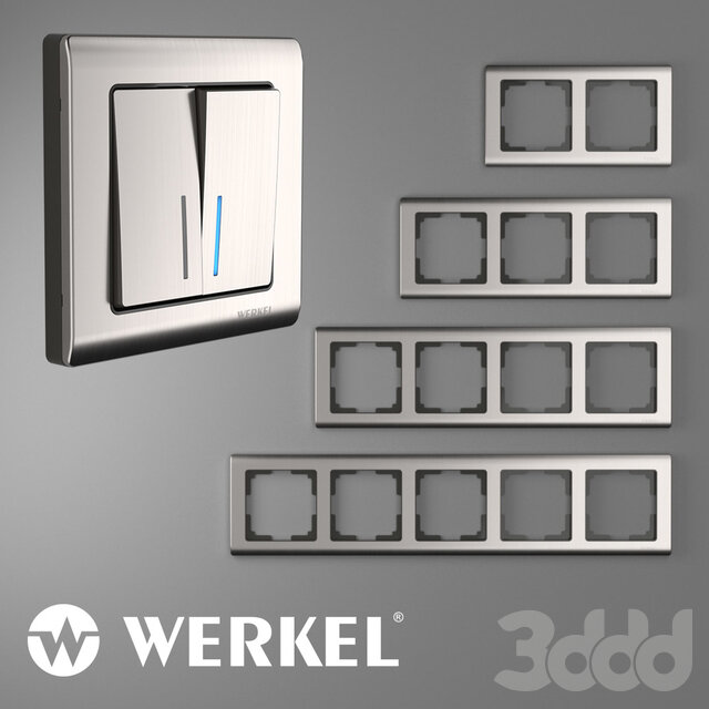 фото Веркель Рамка на 1 пост (глянцевый никель) WL02-Frame-01