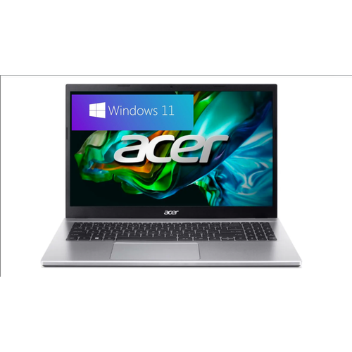 156 Ноутбук Acer A315 Ryzen 7 5700U RAM 16 ГБ SSD 512 ГБ Windows 11 Pro серебристый Русская раскладка 78990₽