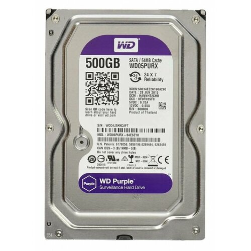 Жесткий диск Western Digital WD05PURX 500Gb SATAIII 35 HDD 5960₽