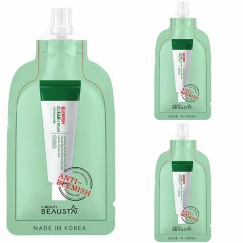 Крем для лица увлажняющий Beausta Blemish Clear Cream, с центеллой, 15 мл, 3 шт