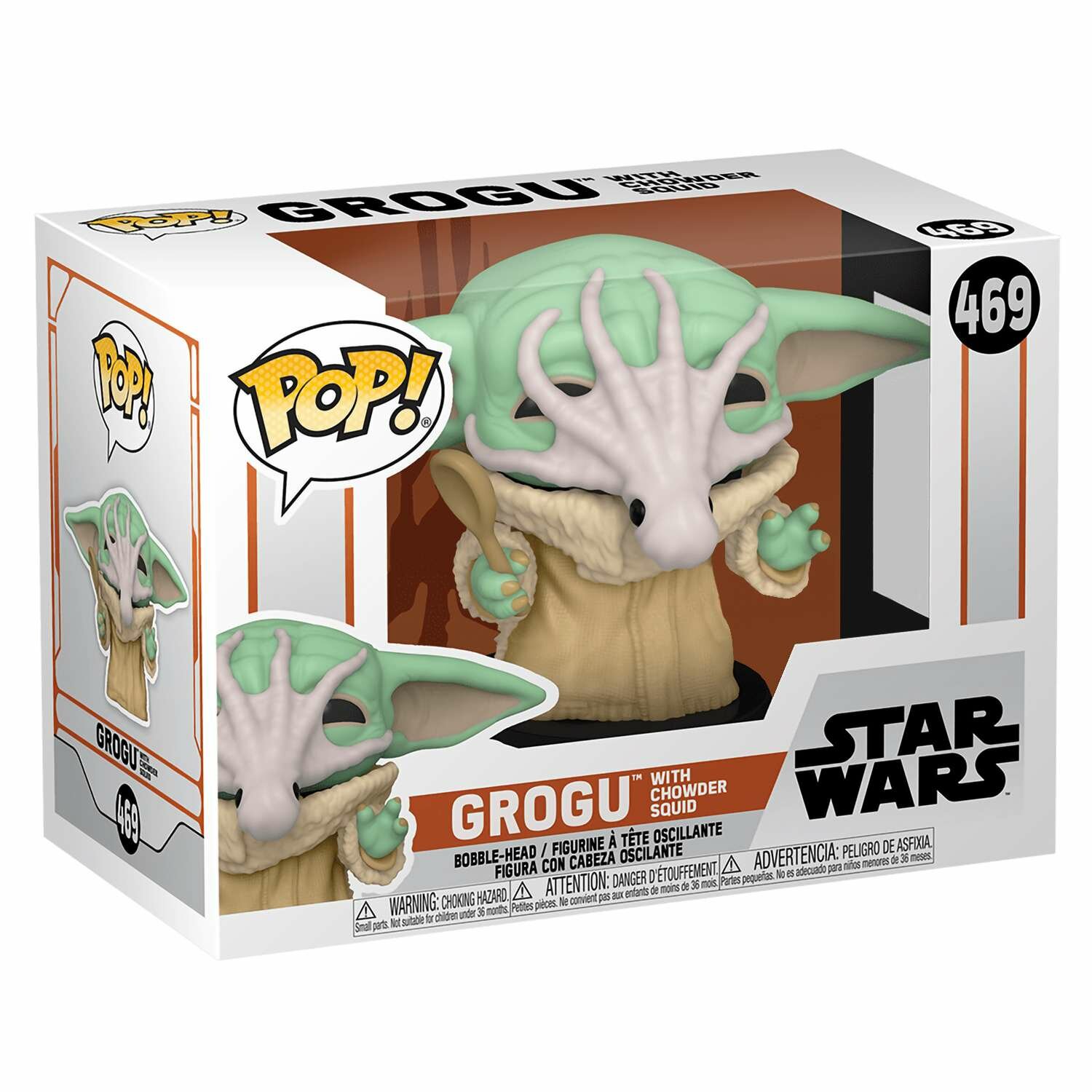 Фигурка Funko POP! Bobble Star Wars Mandalorian Grogu with Chowder Squid (Exc) 54528 / Фигурка Фанко ПОП! по мотивам франшизы "Звездные войны", Грогу — фото 1