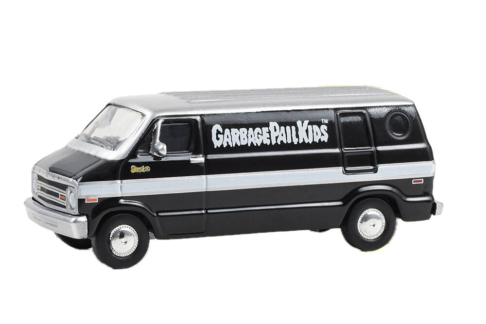 Dodge B-100 van "garbage pail kids" 1977 black/white