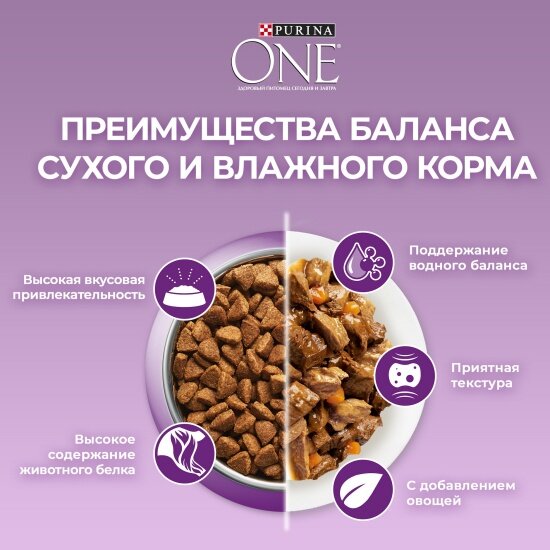 Сухой корм для кошек Purina One особенно привередливых к вкусу с уткой и печенью 750 г — фото 1
