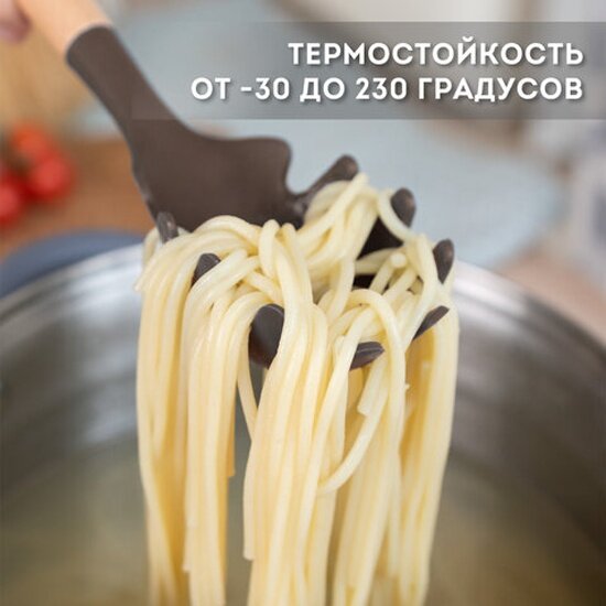 Кухонные Инструменты (Половники И Лопатки) Xiaomi Набор силиконовых кухонных принадлежностей Daswerk с деревянными ручками 12 в 1, серо-коричневый, , 608195