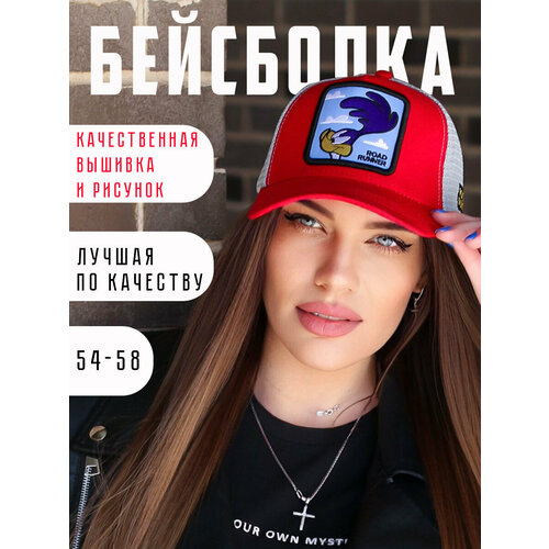 фото Бейсболка looney tunes бейсболка мужская женская летняя брендовая для мужчин и женщин, размер 56-58, красный ganalyly