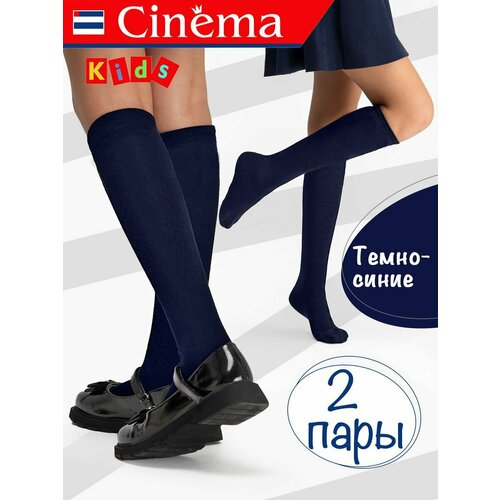 фото Гольфы cinema детские 2 пары темно - синие, 2 пары, размер 22, , синий