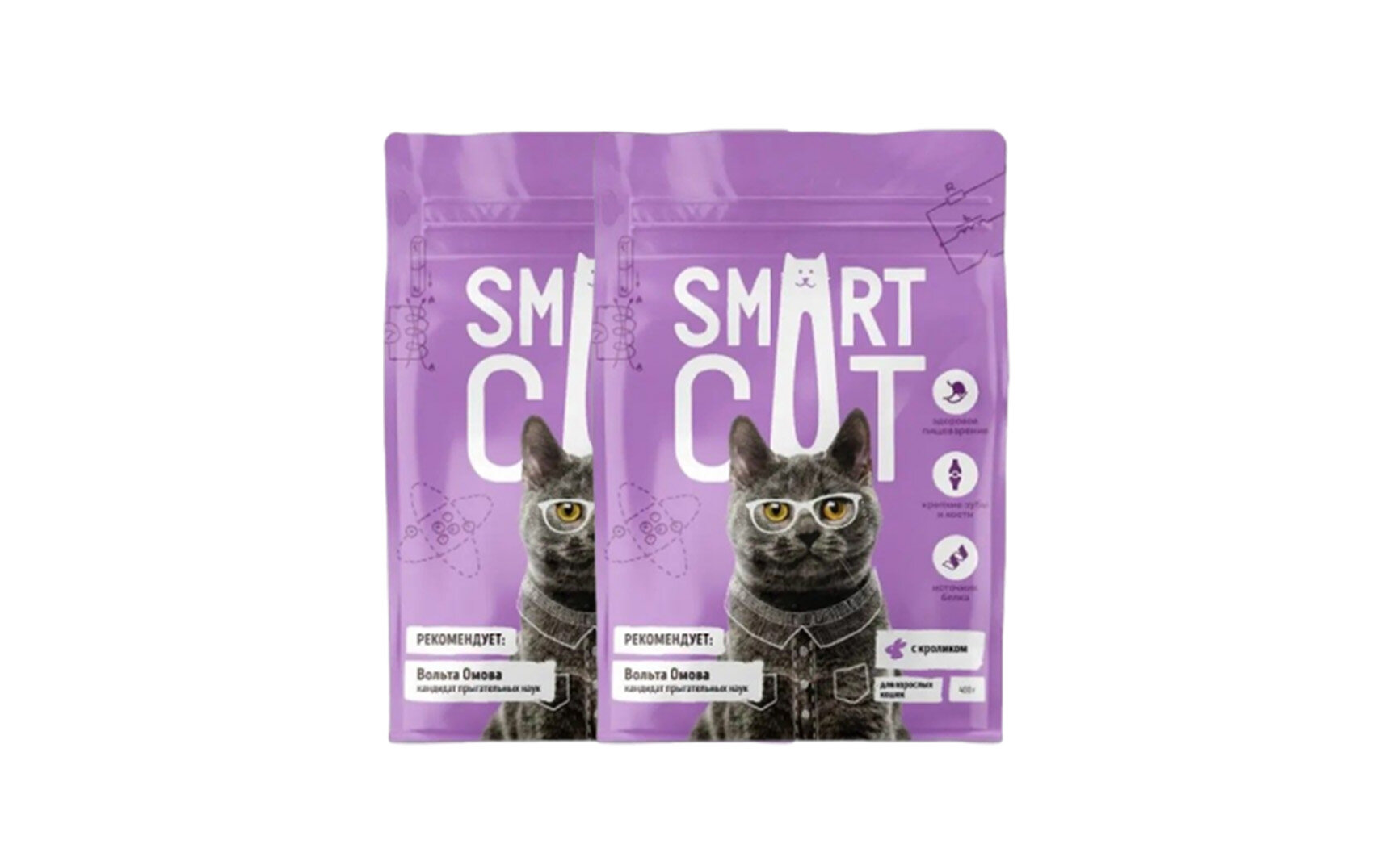 Smart Cat сухой корм Для взрослых кошек с кроликом 0,4 кг х 2 шт.