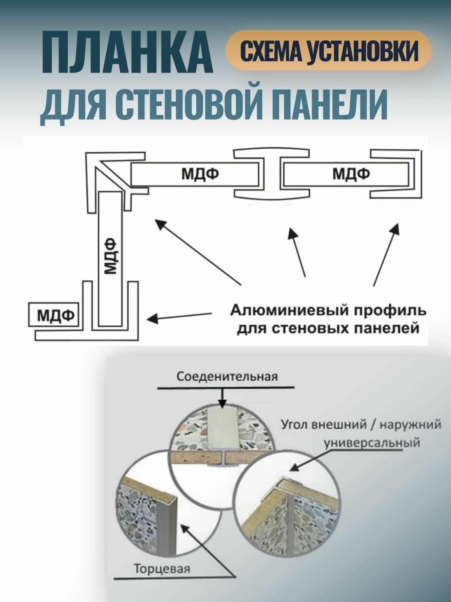 Планка щелевая для стеновых панелей "Скиф" 6мм 600 мм, серебро матовое, 1 шт. — фото 1