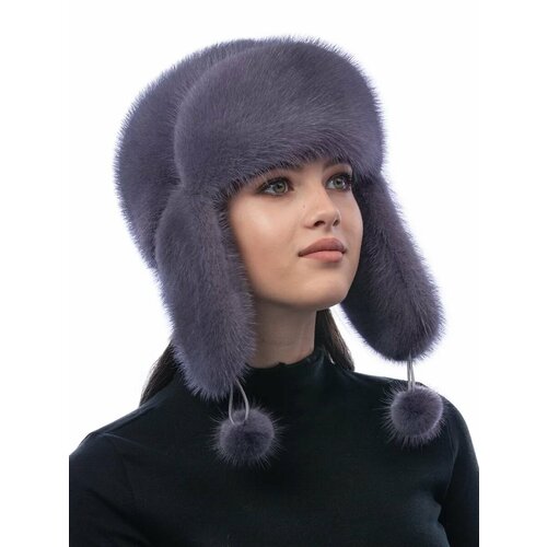 фото Шапка ушанка semi fur для женщин, размер 56-58, синий