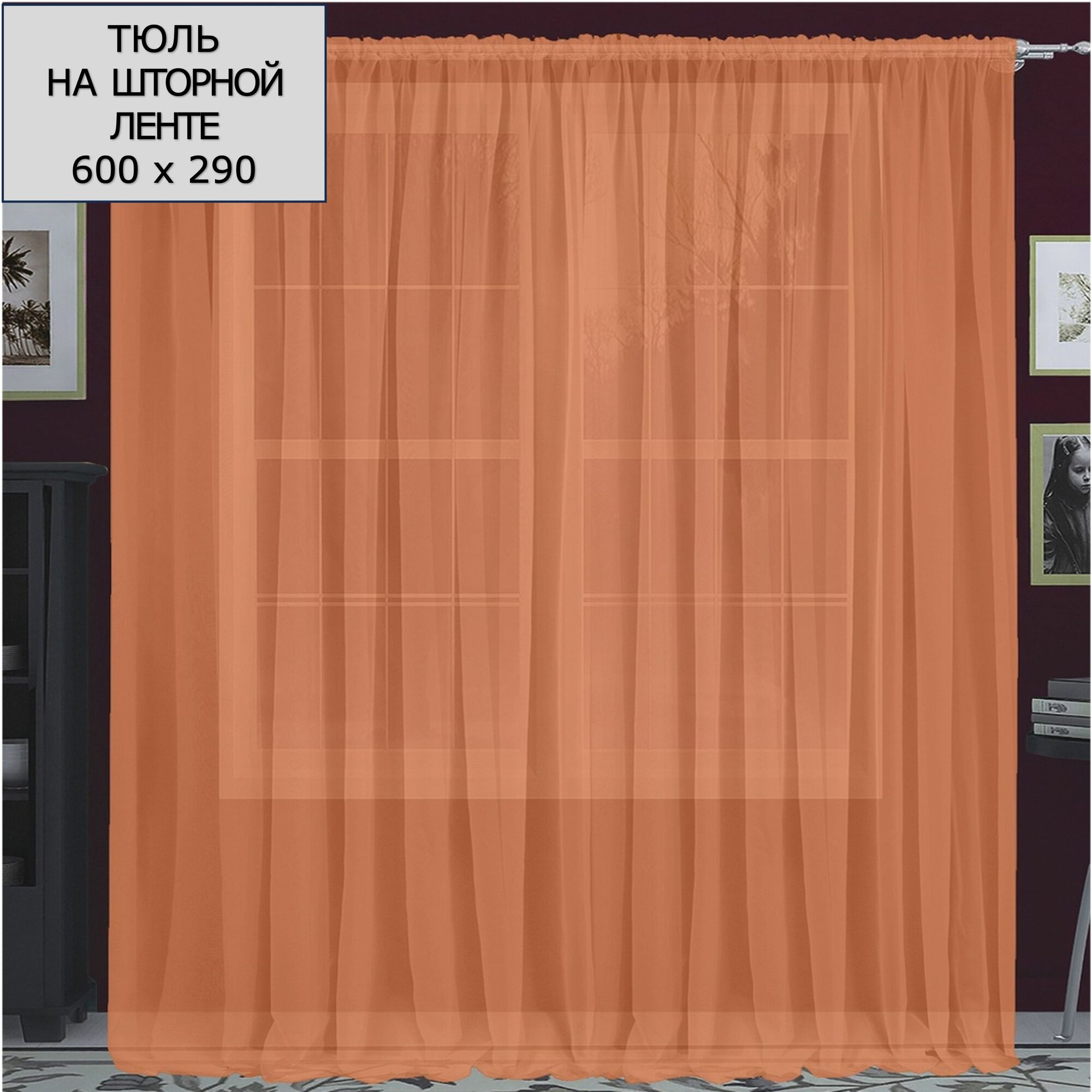 Тюль гостиный Моно 600х290 см