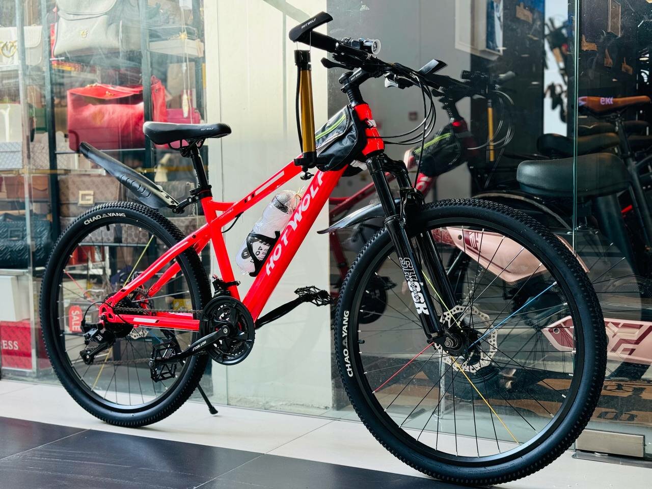 Горный велосипед взрослый HOT WOLF 570 24s 26 дюймов / взрослый, мужской и женский для прогулки / скоростной, спортивный велик для взрослых розовый