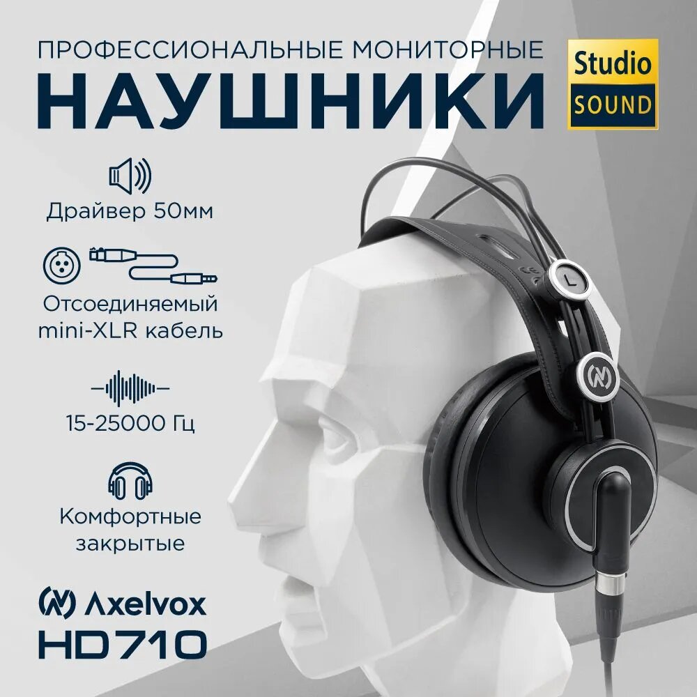 Axelvox HD710 black динамические наушники закрытого типа