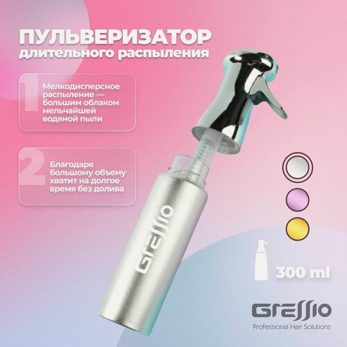 Изображение товара Gressio Парикмахерский распылитель для волос, пульверизатор для воды, косметический опрыскиватель мелкодисперсный 300 мл.
