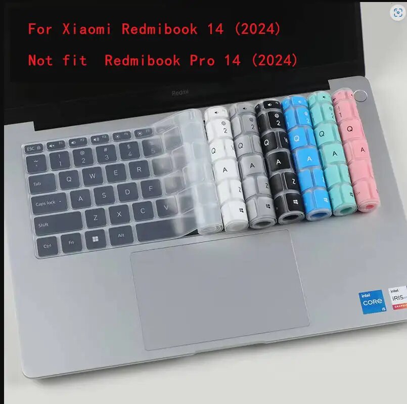 Фотографии Чехол для клавиатуры Xiaomi Redmibook 14 (2024) силиконовый, Russian black