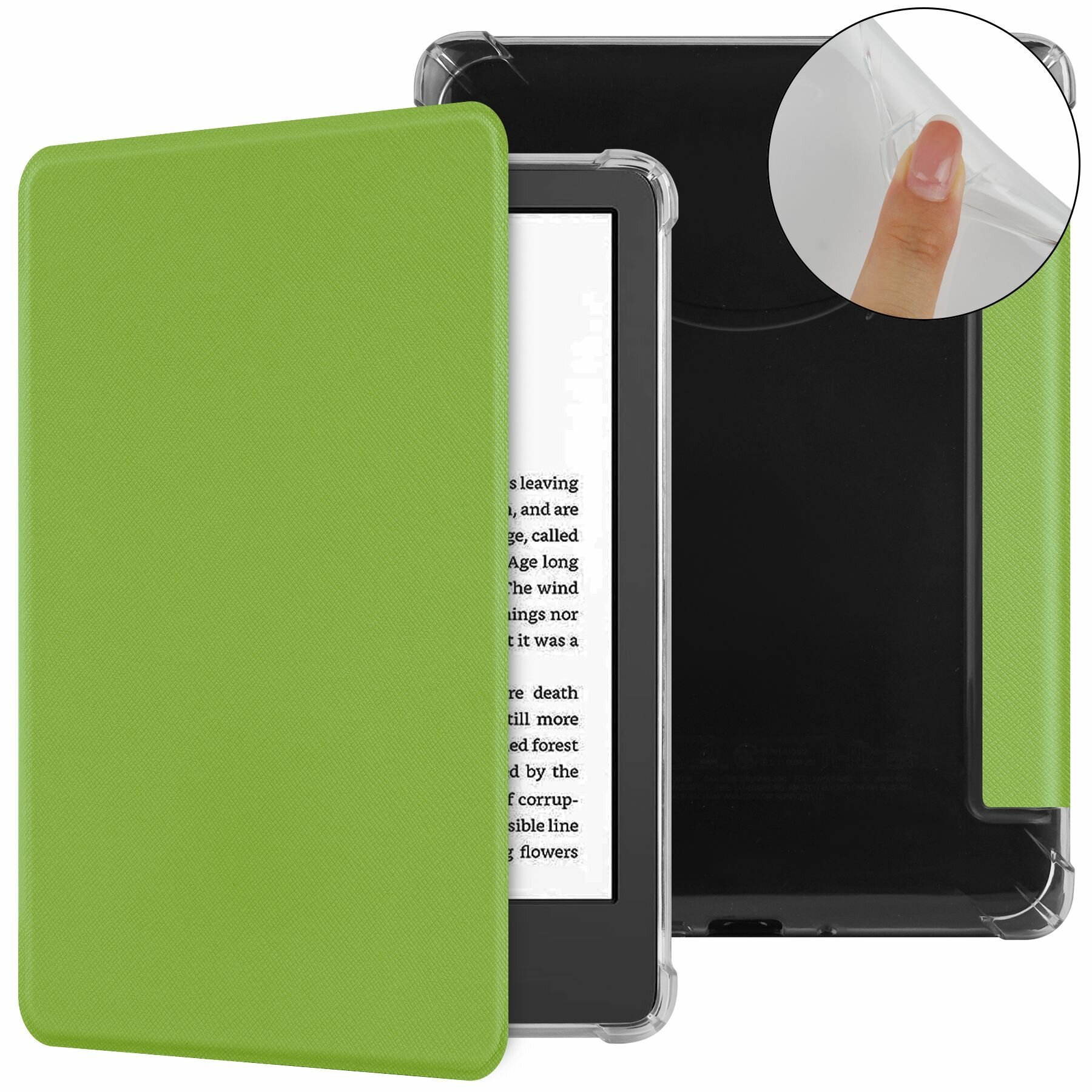 Чехол-книжка CLEAR TPU для Amazon Kindle 11 / 12 (6", 2022/2024 г.) green