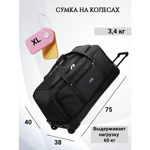 Сумка дорожная POSSESS, 114 л, 38х75х40 см, черный