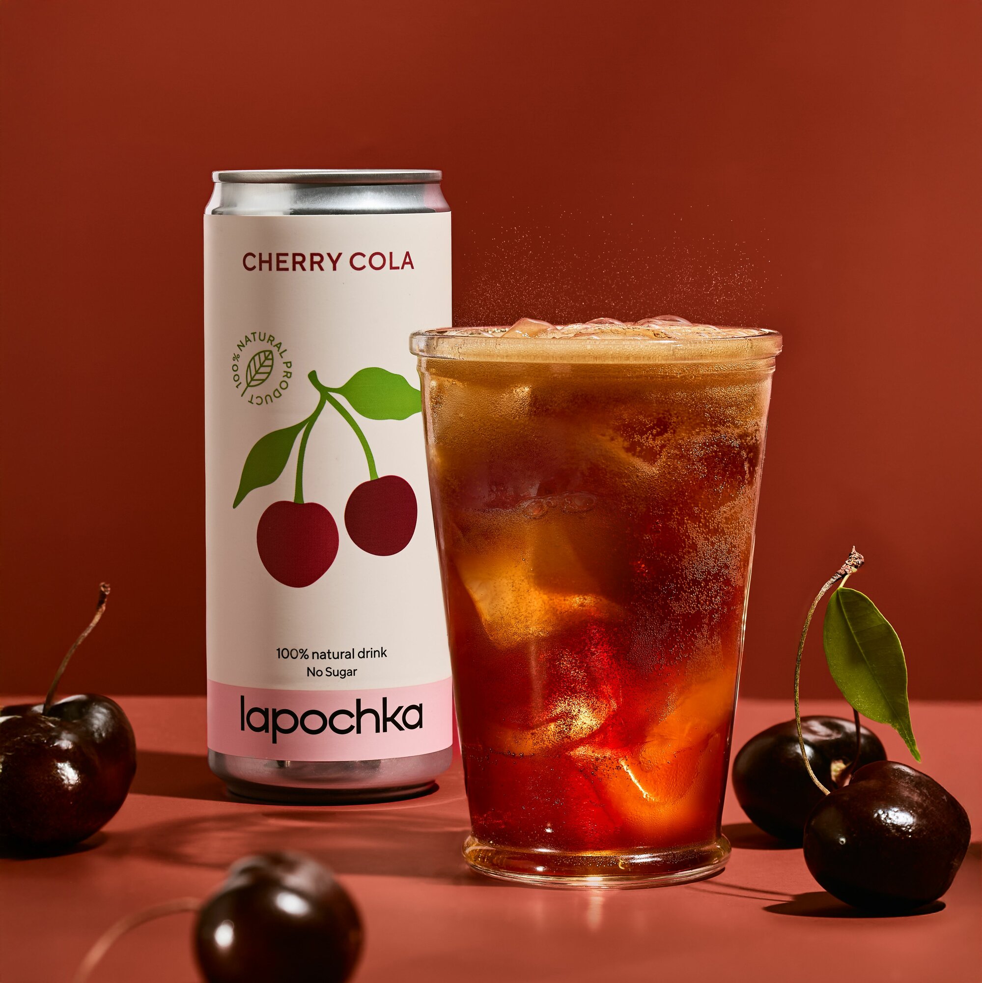 Изображение Натуральная вишневая кола без сахара LAPOCHKA Cherry Cola 6 x 0,33 л