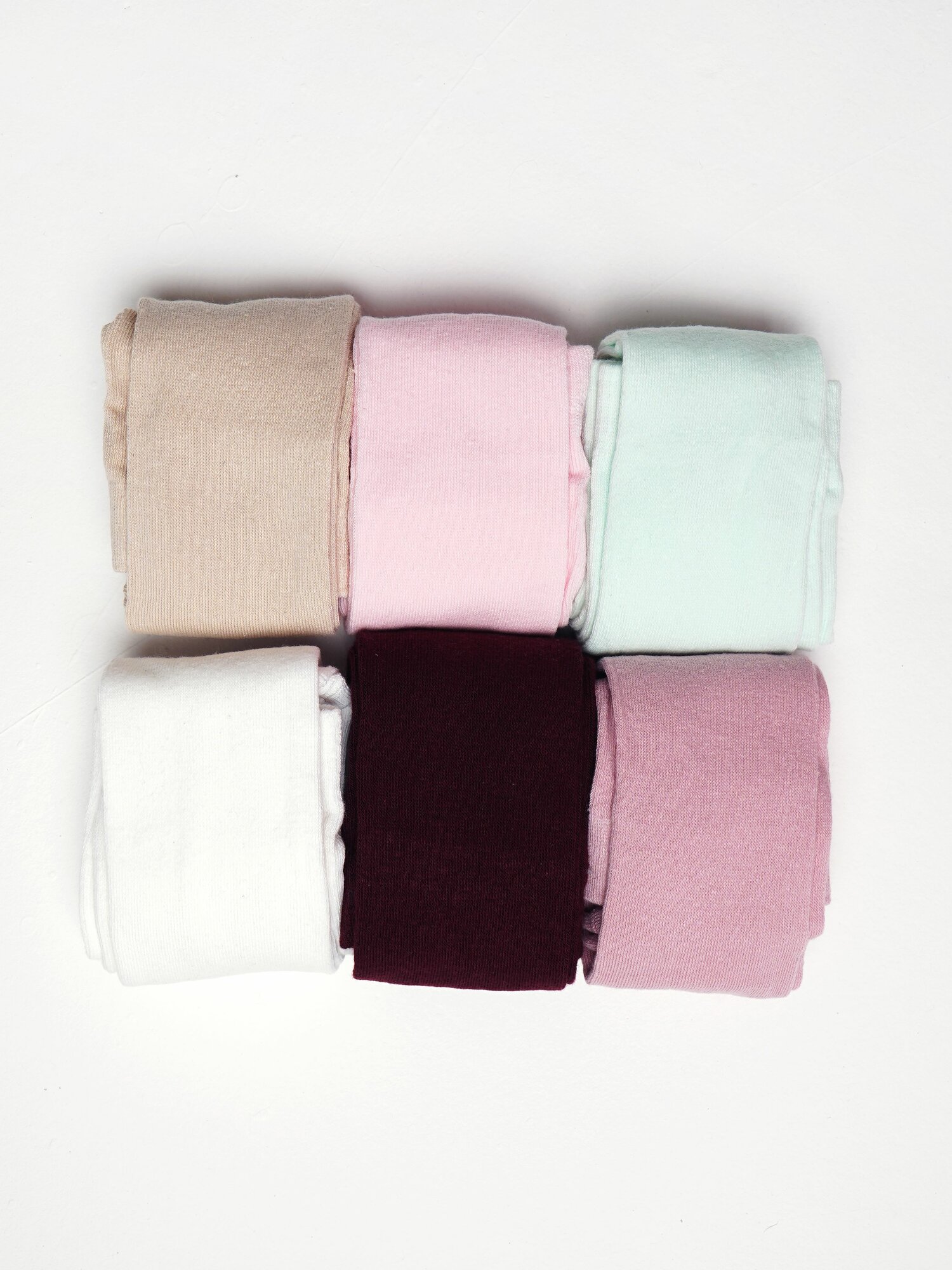 Колготки abcAge Осень-зима 2024, 180 den, 6 шт., размер 86-92, зеленый, бордовый, розовый, бежевый, белый — фото 1