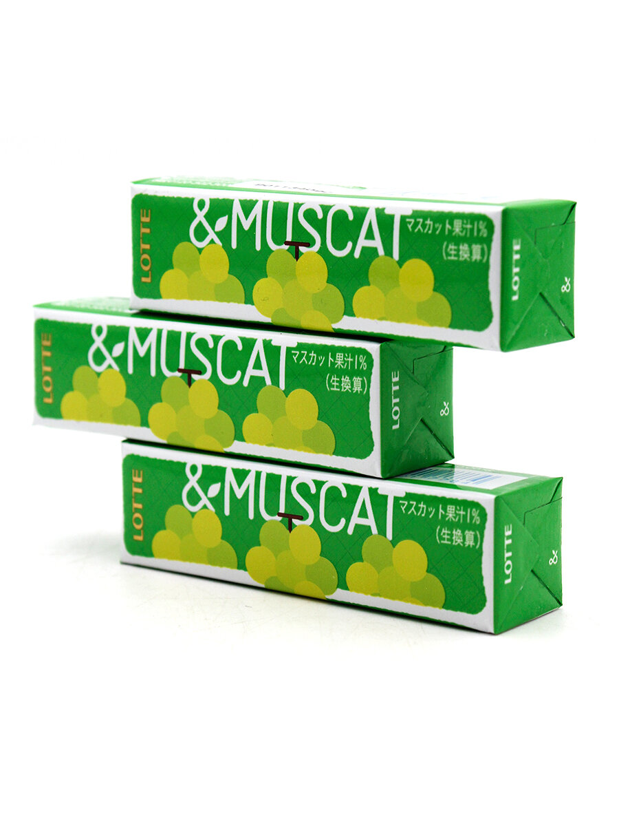 LOTTE Жевательная резинка Виноград мускат & Muscat, 3 шт х 26,1 г