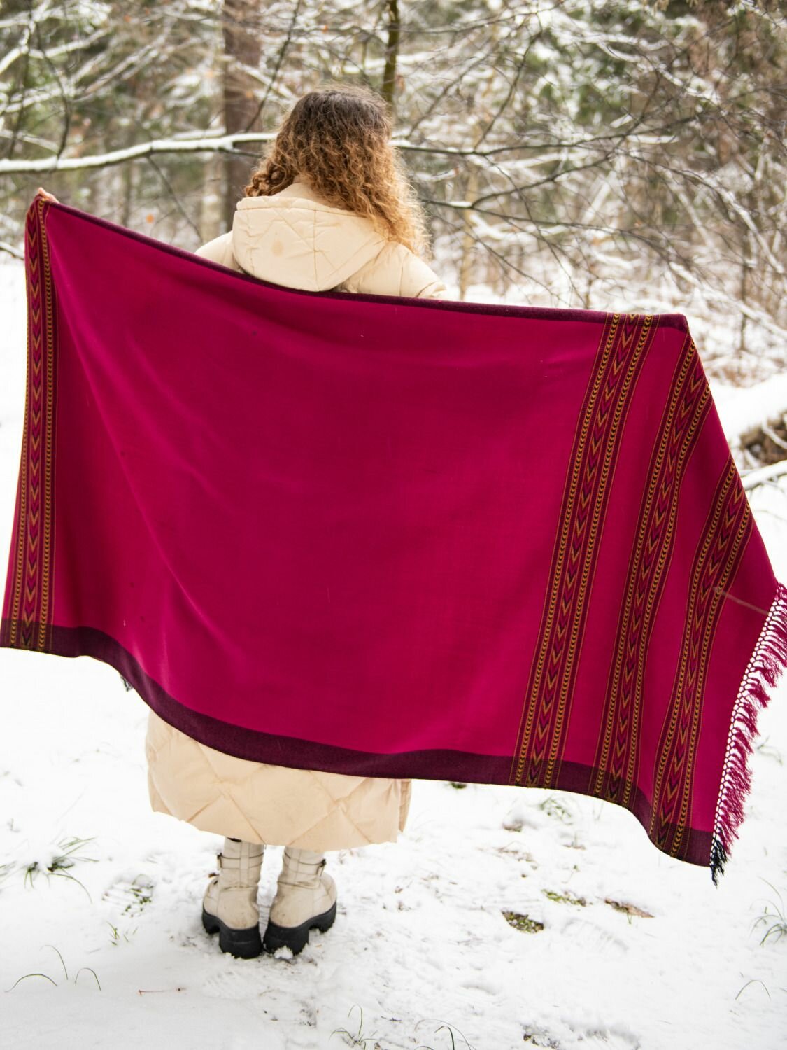 Шаль Ариаварта Базовая коллекция для женщин,215х104 см, пурпурный — фото 1