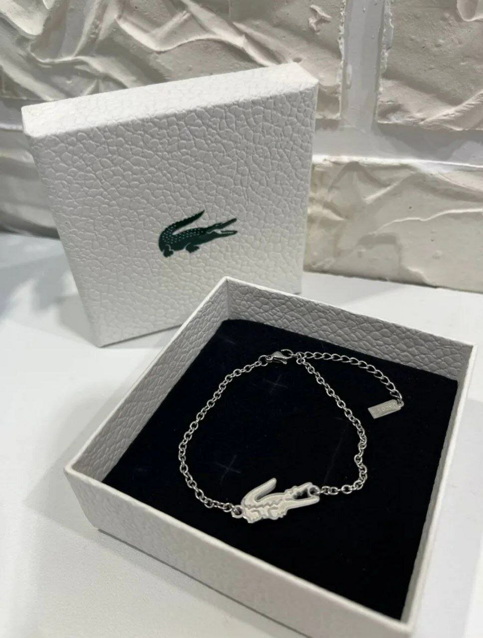 Набор браслетов LACOSTE, металл, размер 21 см, серебристый — фото 1