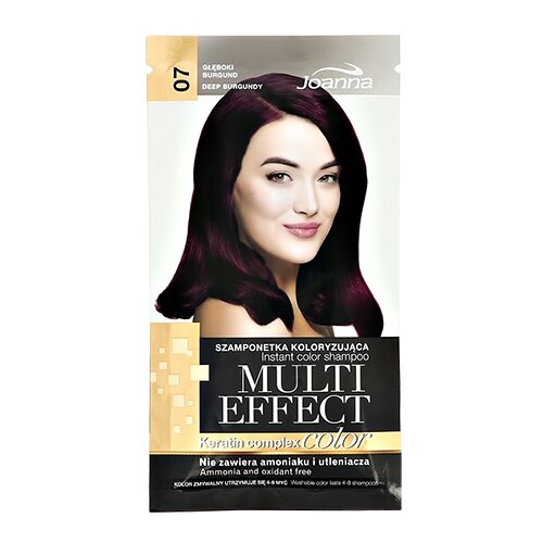 Joanna шампунь Multi Effect Color Keratin complex, тон 07 Глубокий бургунди