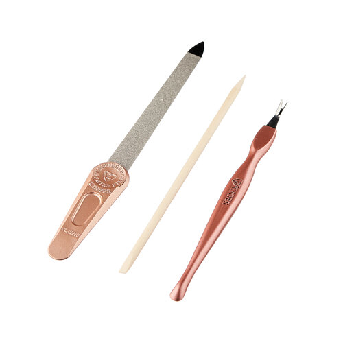 Набор ZINGER SIS-10, коричневый, 3 предмета апельсиновая палочка 13 см berenice orange wood stick for cuticle treatment