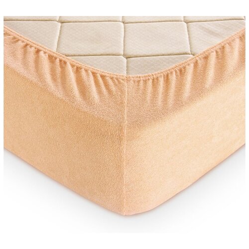 фото Махровая простыня на резинке (крем) (180х200х30) текс-дизайн