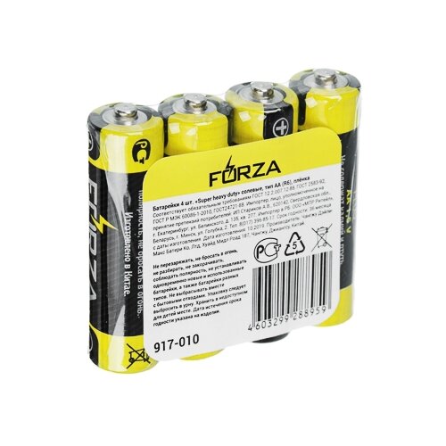 Батарейка FORZA Super heavy duty AA/R6, 4 шт. батарейка smartbuy aa r6 super heavy duty в упаковке 4 шт