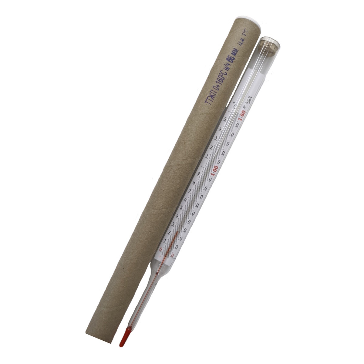 Термометр технический жидкостный ТТЖ П 0.+160 С н/ч 66 мм, цена деления 2 С