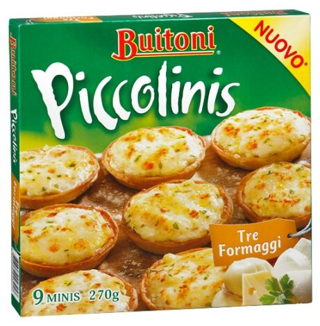 Buitoni Замороженная пицца Piccolinis Tre Formaggi Три сыра (9 minis) 320 г