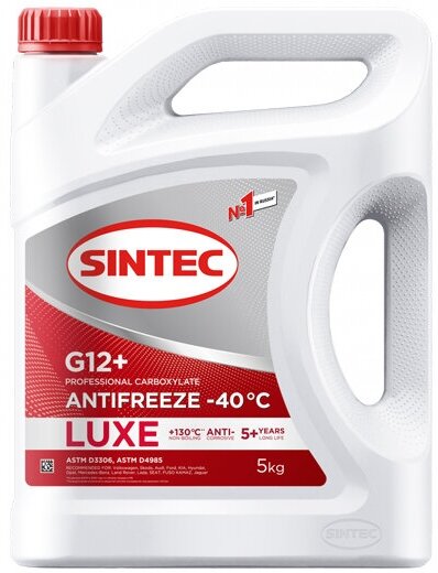 Sintec Антифриз Luxe -40°C G12+ (Красный) 5 л