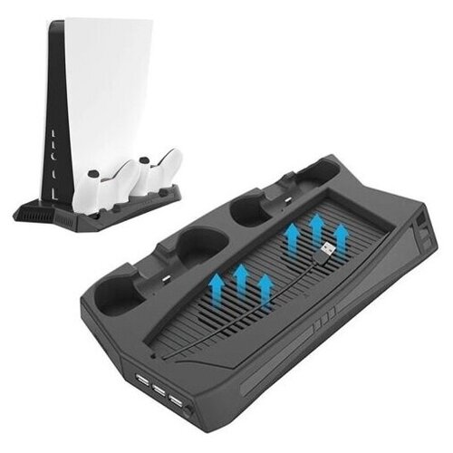 Подставка вертикальная KJH Charging Stand with Cooling Fan (черный) для PS5