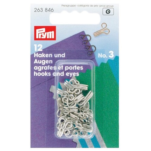 prym крючки для одежды 3 263851 черный 12 шт Prym Крючки для одежды №3 263846, серебристый