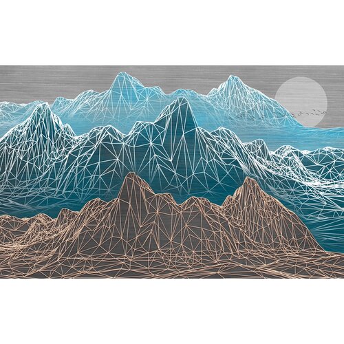 Моющиеся виниловые фотообои GrandPiK Графика. Разноцветные горы, 420х260 см разноцветные горы графика виниловые фотообои 211х150 см