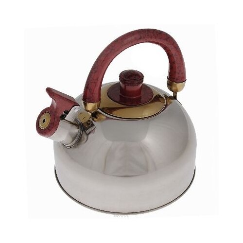 фото Чайник со свистком "mayer & boch", 2 л, ручка бордовая