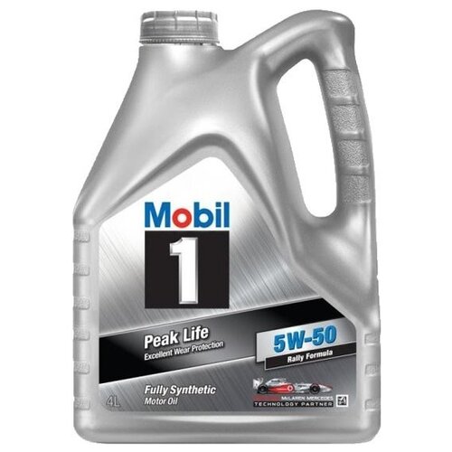 фото Синтетическое моторное масло mobil 1 peak life 5w-50, 4 л