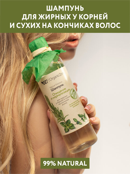 OZ! OrganicZone шампунь Очищение и нормализация для жирных у корней у сухих на кончиках волос, 250 мл