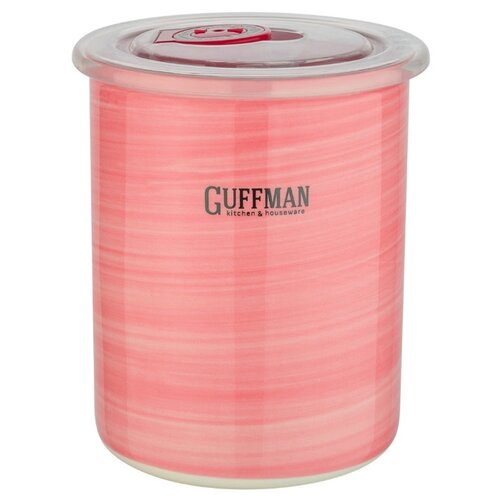 Керамическая банка GUFFMAN C-06-002-P 0,7 л с крышкой, розового цвета