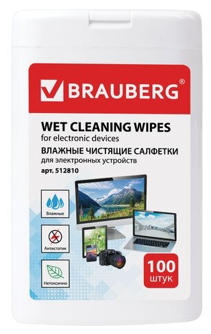 BRAUBERG 512810 влажные салфетки 100 шт.