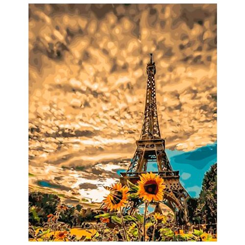картина по номерам сумеречный париж 40x50 см Картина по номерам Облачный Париж, 40x50 см