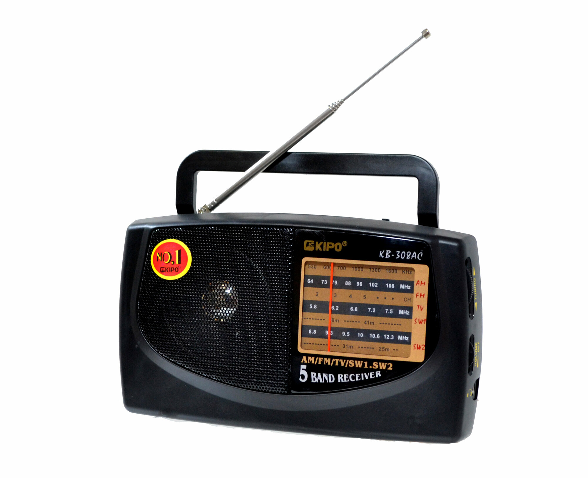 Радиоприемник KIPO KB-308309AC с механической регулировкой от батареек и сети
