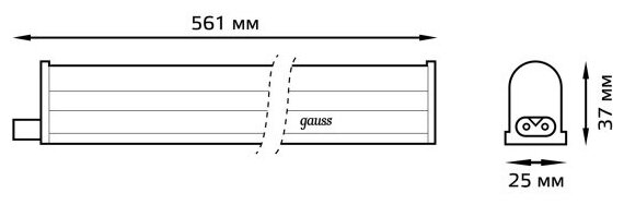 Gauss Светодиодный линейный фитосветильник Gauss "Fito" 8Вт - фотография № 7
