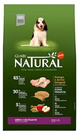 Guabi Natural Puppy - Сухой корм для щенков средних пород, Цыпленок и Коричневый Рис 32288 20 кг