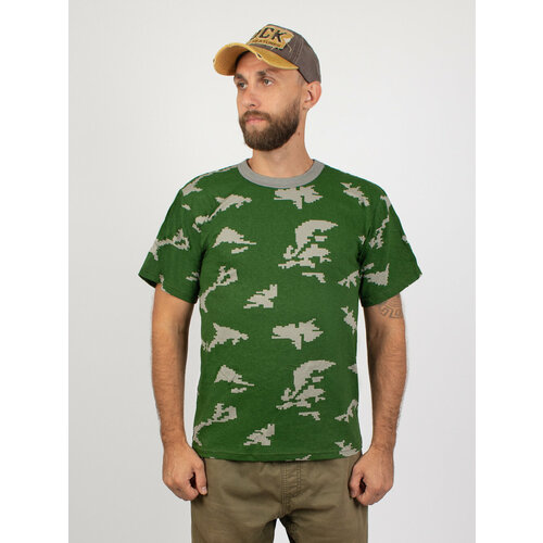Футболка Kamukamu Футболка камуфлированная цв. Березка серая, размер 58, зеленый, серый