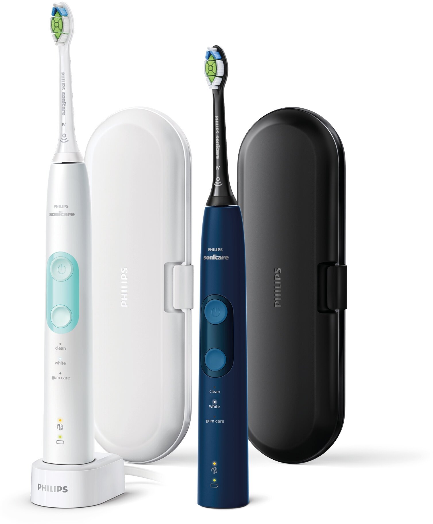 Набор электрических зубных щеток Philips Sonicare ProtectiveClean 5100 , с 2 дорожными футлярами - фото №1