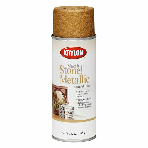 Аэрозольная краска с эффектом камня/металлик Krylon Make it Stone! Matallic Textured, Gold, 340гр